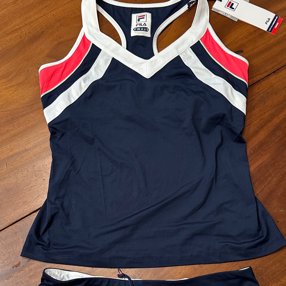 Fila Black and White Athletic Dress with Red Highlights - Picture 2 of 16